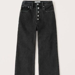 Abercrombie Women's Ultra High Rise Cropped Wide Leg Jeans